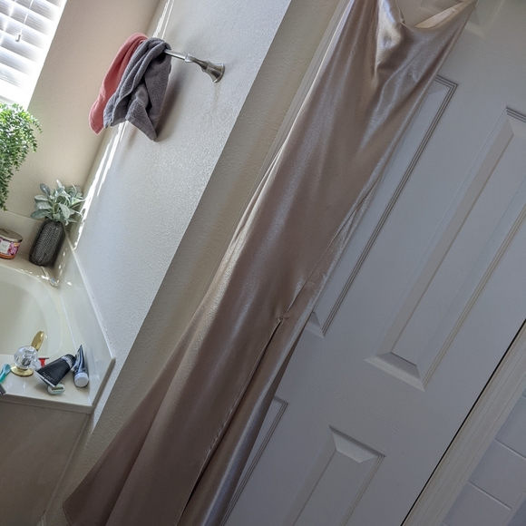 Cowl neck maxi dress champagne beige - Picture 3 of 5